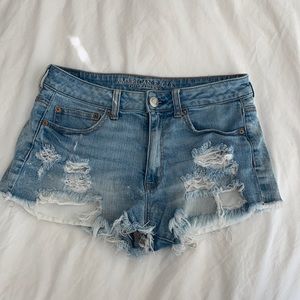 Distressed Denim Shorts
